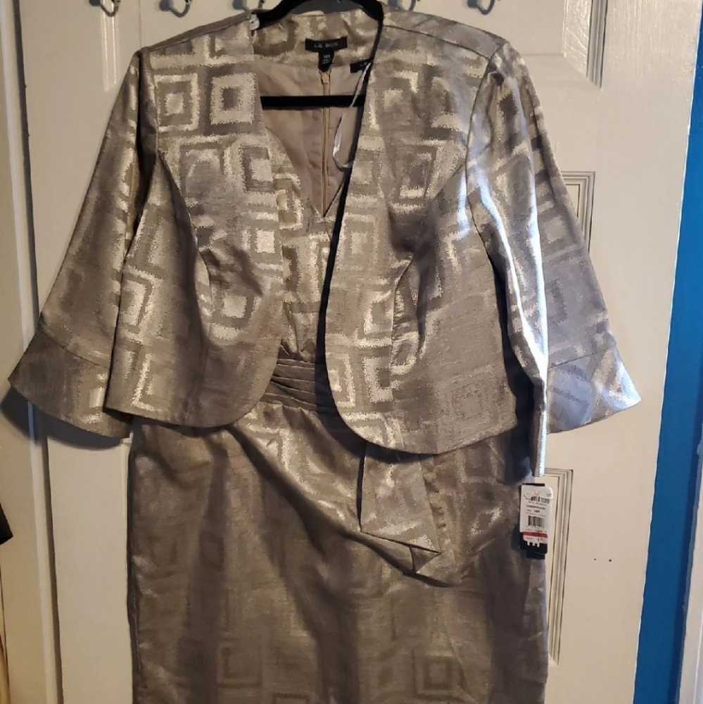 Champagne Colored 2 piece suit dress